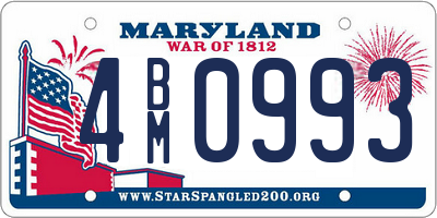 MD license plate 4BM0993