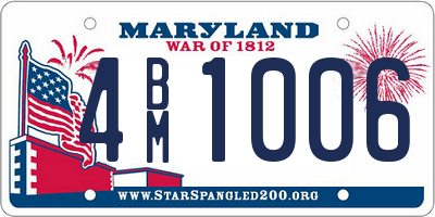 MD license plate 4BM1006