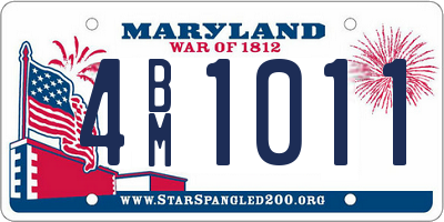 MD license plate 4BM1011