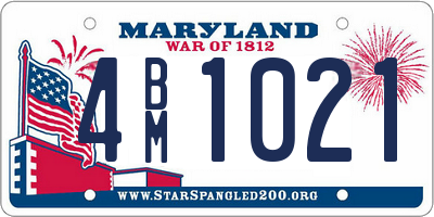 MD license plate 4BM1021