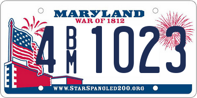 MD license plate 4BM1023