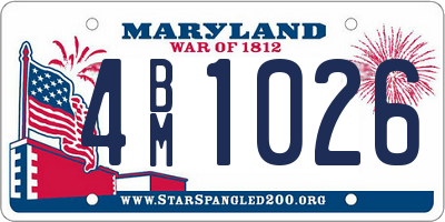 MD license plate 4BM1026