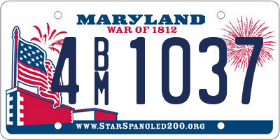 MD license plate 4BM1037