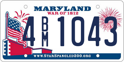 MD license plate 4BM1043