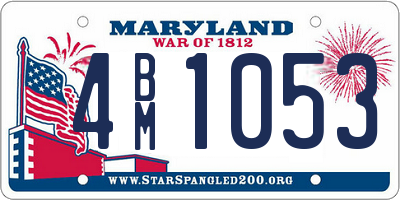 MD license plate 4BM1053