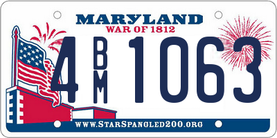 MD license plate 4BM1063