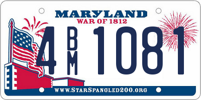 MD license plate 4BM1081