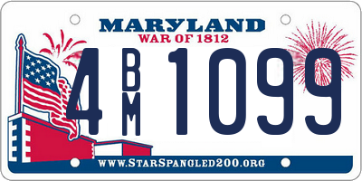 MD license plate 4BM1099