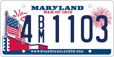 MD license plate 4BM1103