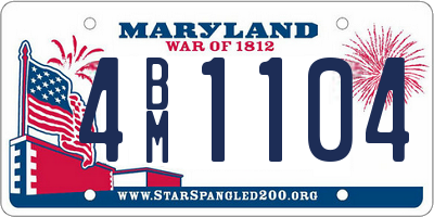 MD license plate 4BM1104