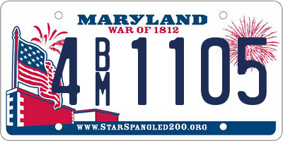 MD license plate 4BM1105