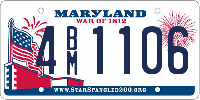 MD license plate 4BM1106