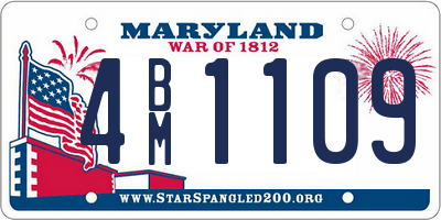 MD license plate 4BM1109