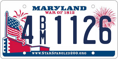 MD license plate 4BM1126