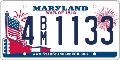 MD license plate 4BM1133