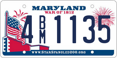 MD license plate 4BM1135