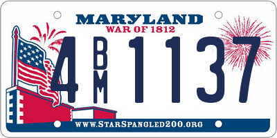 MD license plate 4BM1137