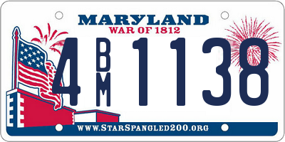 MD license plate 4BM1138