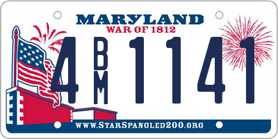 MD license plate 4BM1141