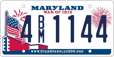 MD license plate 4BM1144