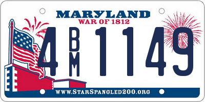 MD license plate 4BM1149