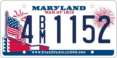 MD license plate 4BM1152