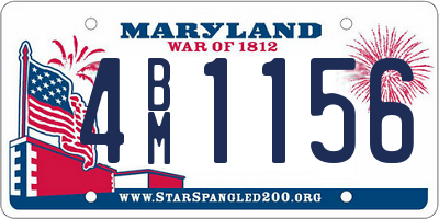 MD license plate 4BM1156