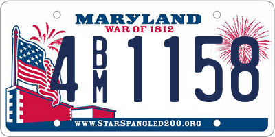 MD license plate 4BM1158