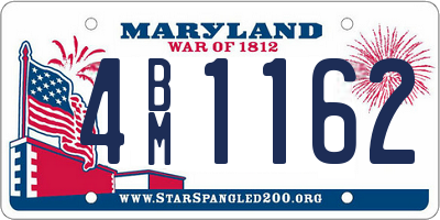 MD license plate 4BM1162