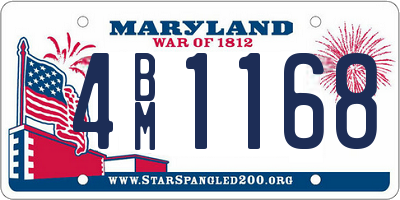 MD license plate 4BM1168