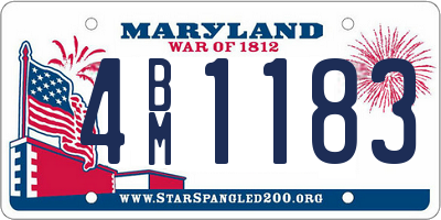 MD license plate 4BM1183