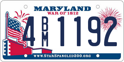 MD license plate 4BM1192