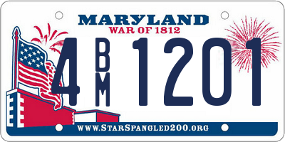 MD license plate 4BM1201