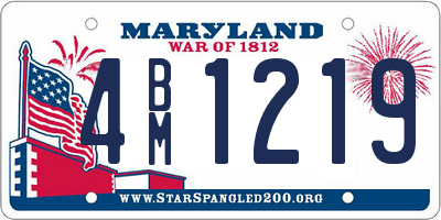 MD license plate 4BM1219