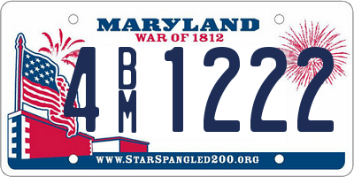 MD license plate 4BM1222