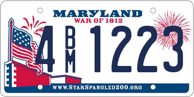 MD license plate 4BM1223