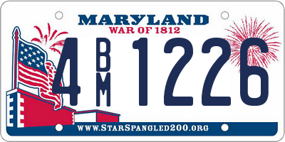 MD license plate 4BM1226