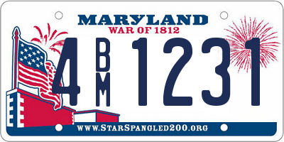 MD license plate 4BM1231