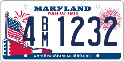 MD license plate 4BM1232