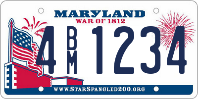 MD license plate 4BM1234