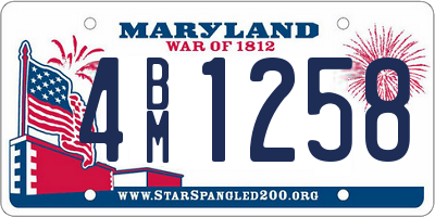 MD license plate 4BM1258