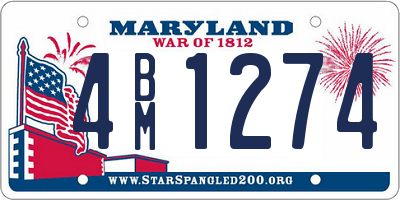 MD license plate 4BM1274