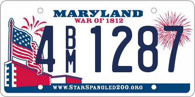 MD license plate 4BM1287