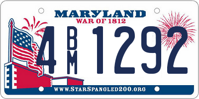 MD license plate 4BM1292