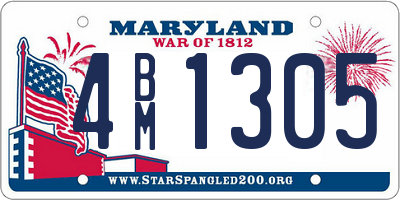 MD license plate 4BM1305