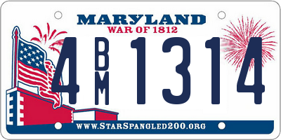 MD license plate 4BM1314