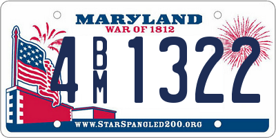 MD license plate 4BM1322