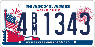 MD license plate 4BM1343