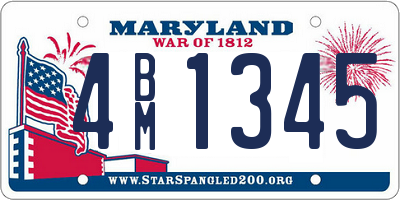 MD license plate 4BM1345