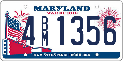 MD license plate 4BM1356